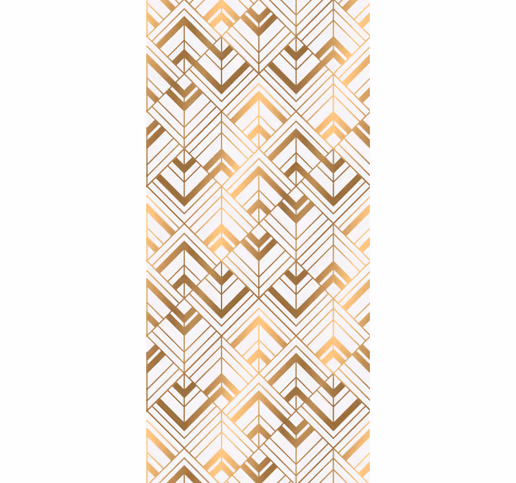 Papier peint formes géometriques motif blanc et doré élégant - TenStickers