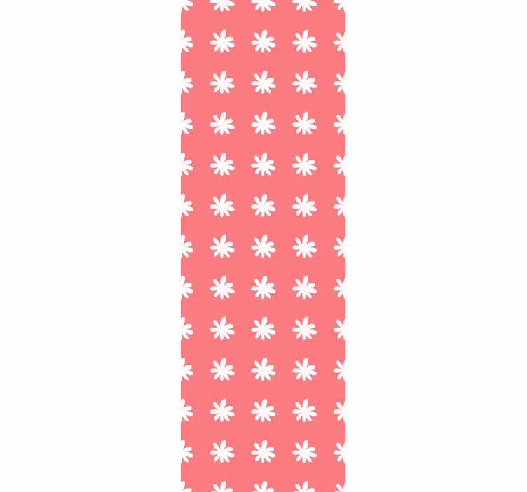 Papier peint floral motif rouge et blanc - TenStickers