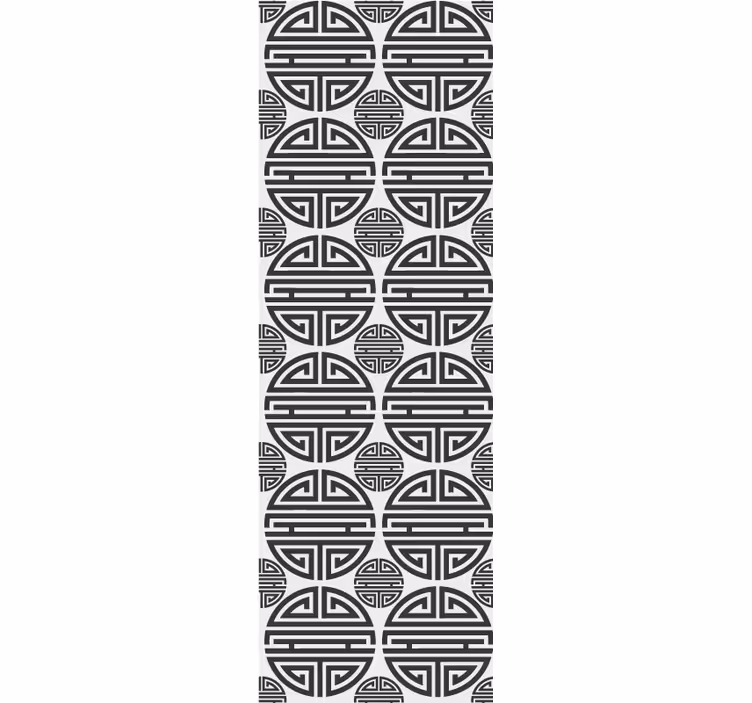 Papier peint cercles motif tribal noir et blanc - TenStickers