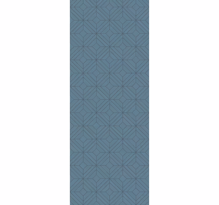 Papier peint formes géometriques lignes bleues art déco - TenStickers