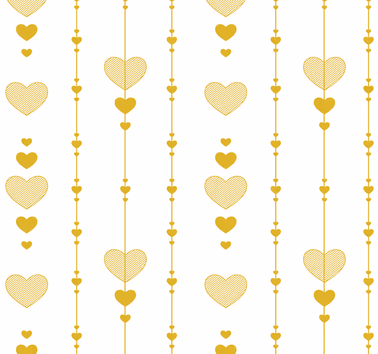 Papier peint chambre adulte cordes jaunes en forme de cœur - TenStickers