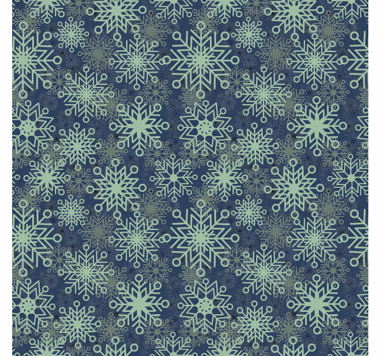 Papier peint de Noël décor de flocon de neige bleu - TenStickers