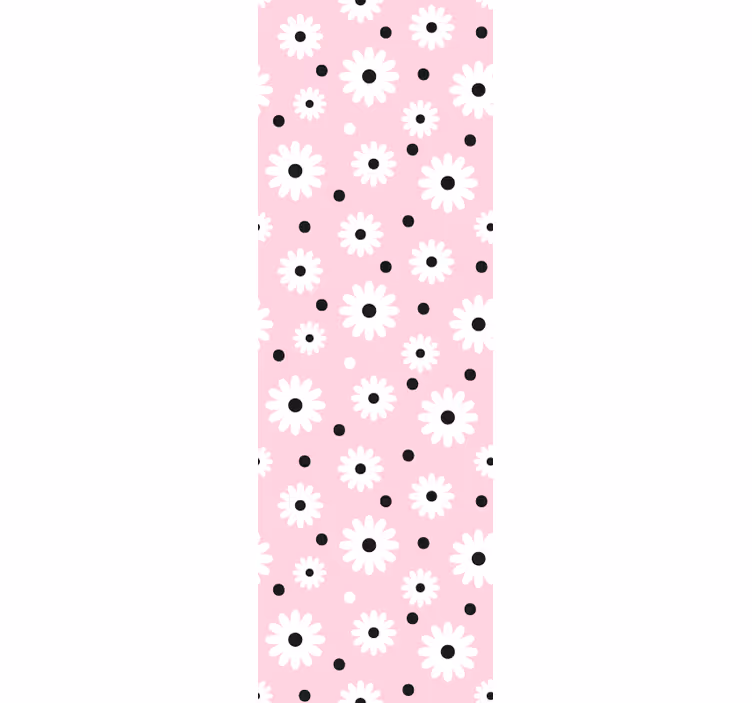 Papier peint floral marguerites roses et blanches - TenStickers