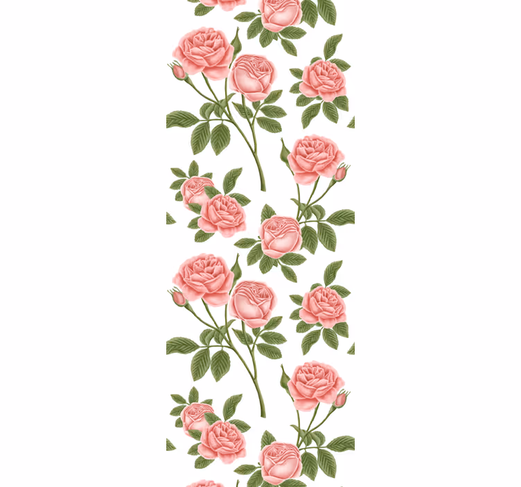 Papier peint floral fleur de rose rose - TenStickers