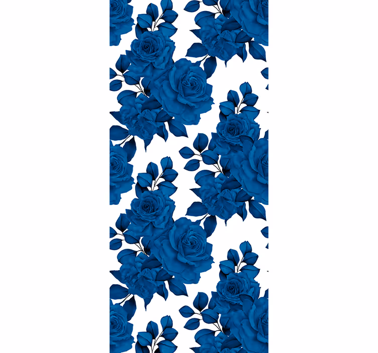 Papier peint fleuri fleur de rose bleue - TenStickers
