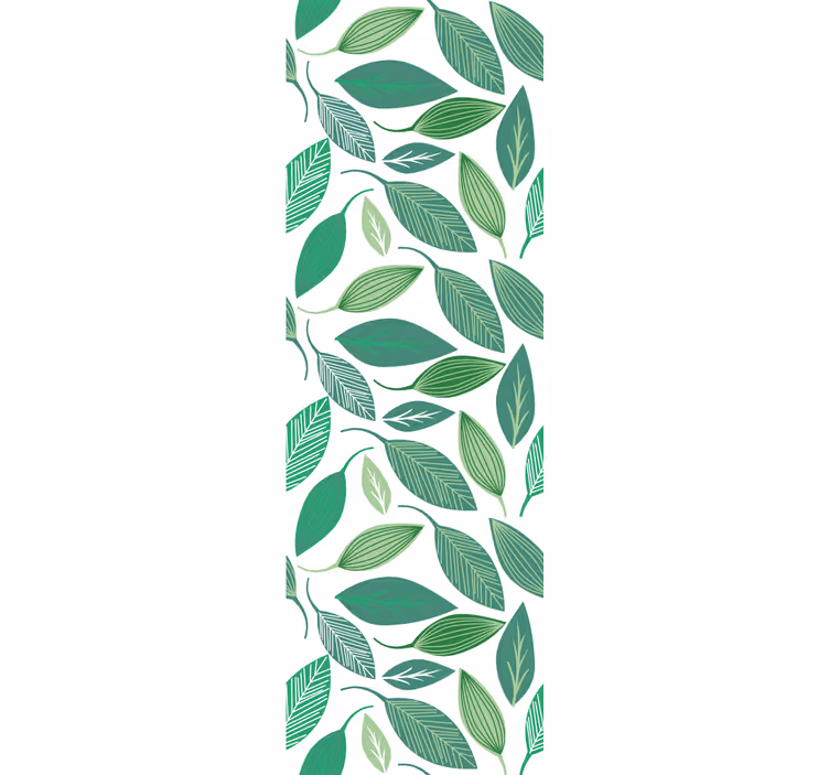 Papier peint feuillage éléments botaniques verts - TenStickers