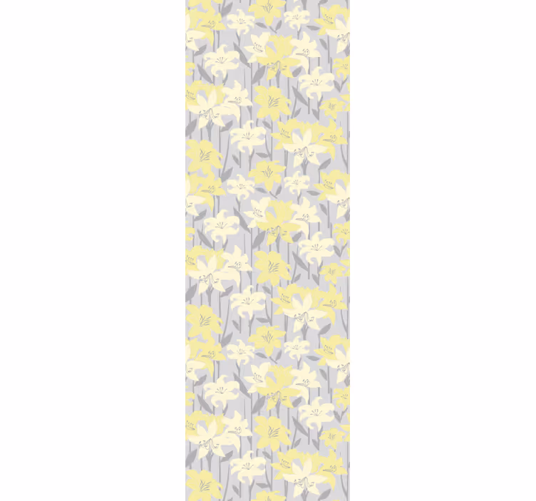 Papier peint salle à manger fleurs jaunes florales - TenStickers