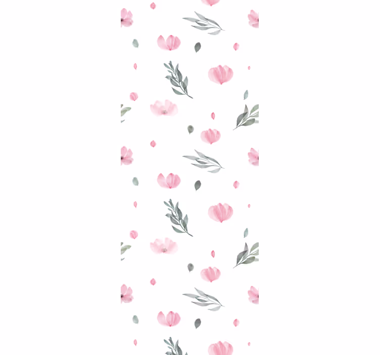 Papier peint floral délicates fleurs roses - TenStickers