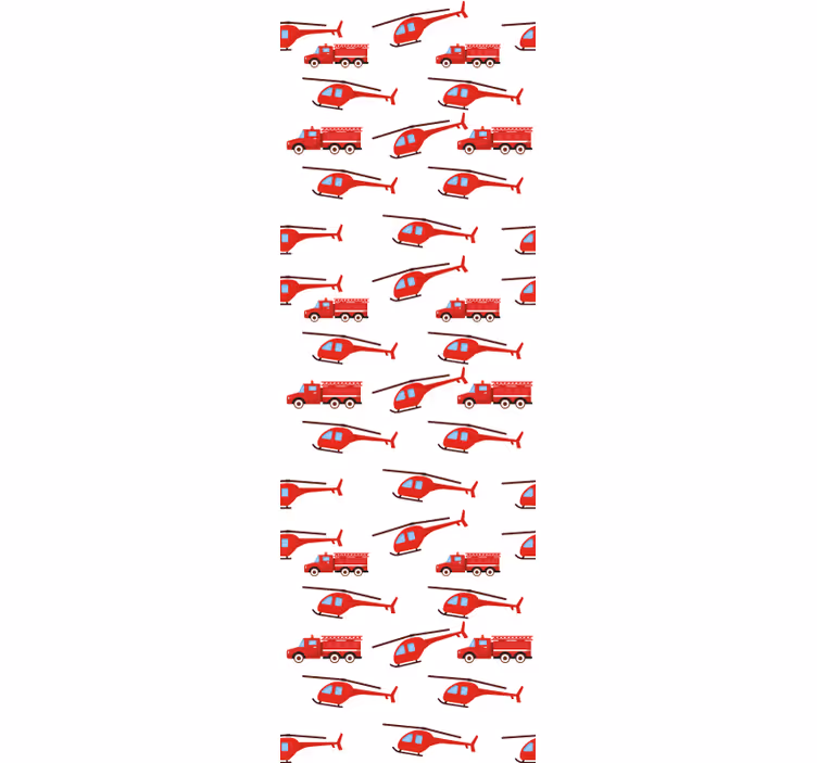 Papier peint chambre enfant plaisir de l'hélicoptère rouge - TenStickers