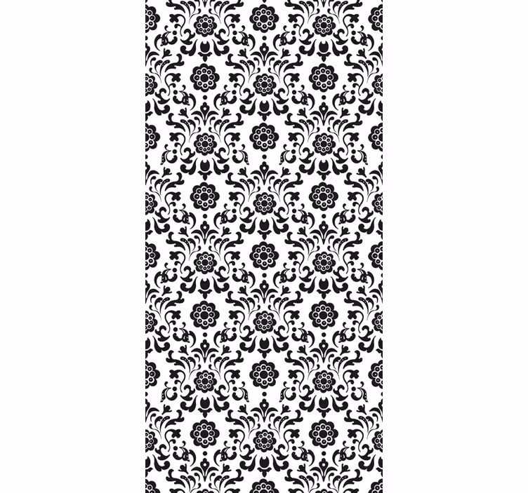 Papier peint fleuri noir et blanc classique - TenStickers