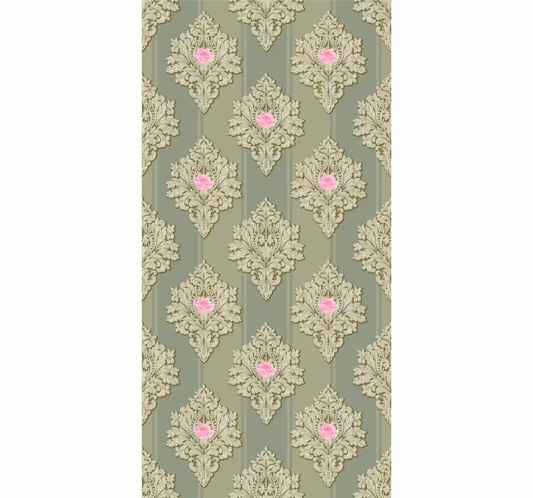 Papier peint fleuri accents floraux de rose - TenStickers
