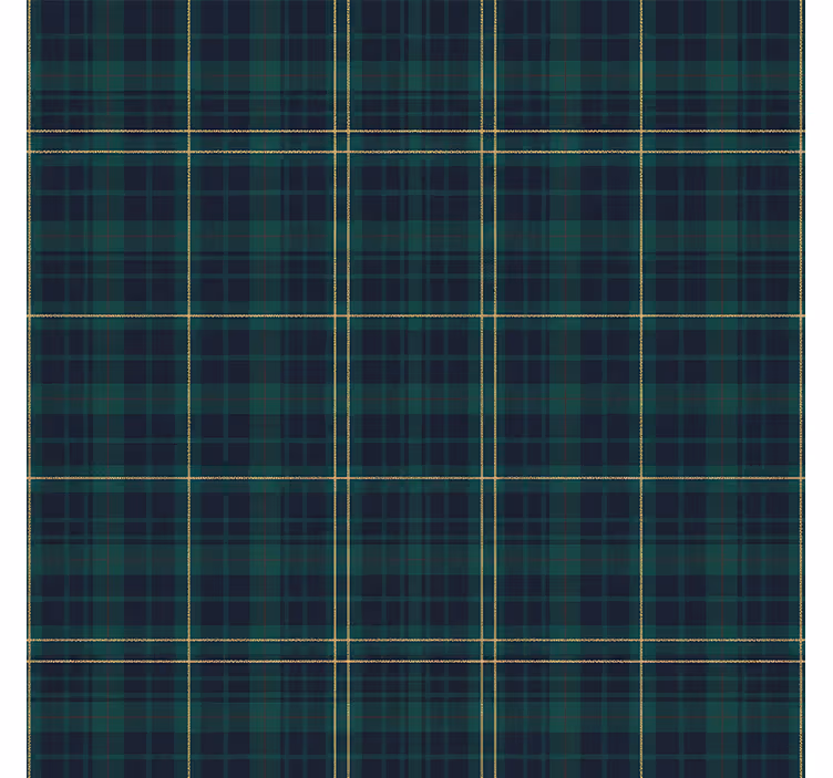 Papier peint vert tartan vert foncé - TenStickers