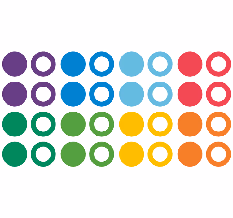 Papier peint formes géométriques cercles colorés arc-en-ciel - TenStickers