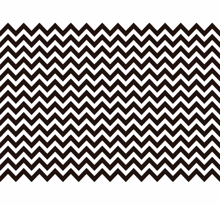 Papier peint ligne verticale zigzag noir et blanc - TenStickers