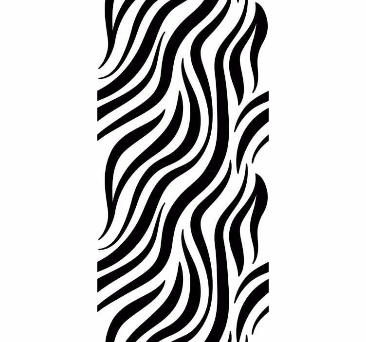Papier peint formes géométriques rayures zèbre noir et blanc - TenStickers