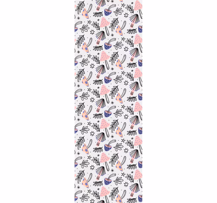 Papier peint nature champignons et fleurs classiques - TenStickers
