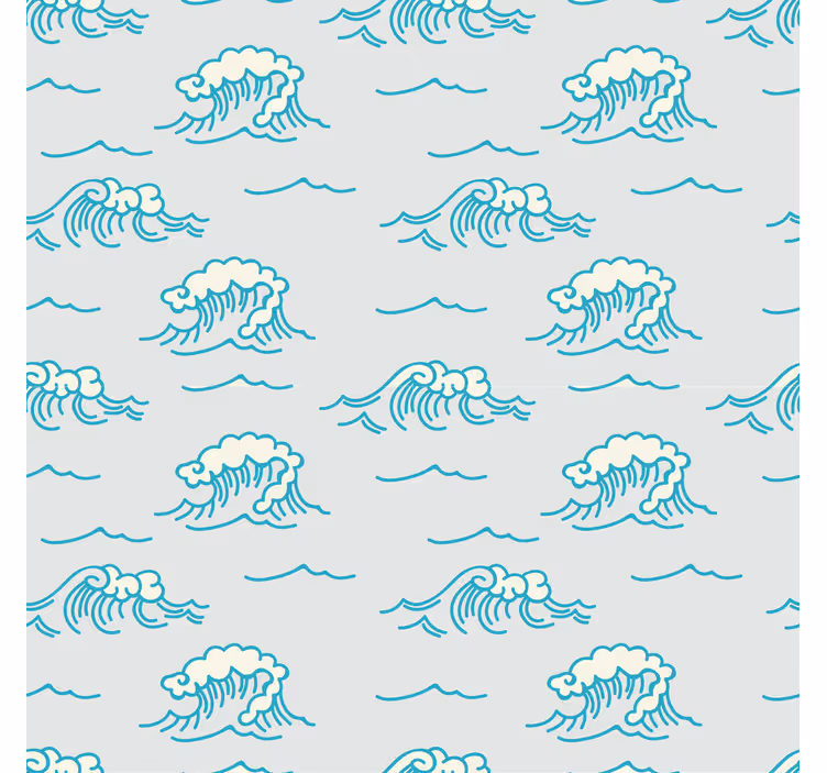 Papier peint nature design motifs vagues - TenStickers