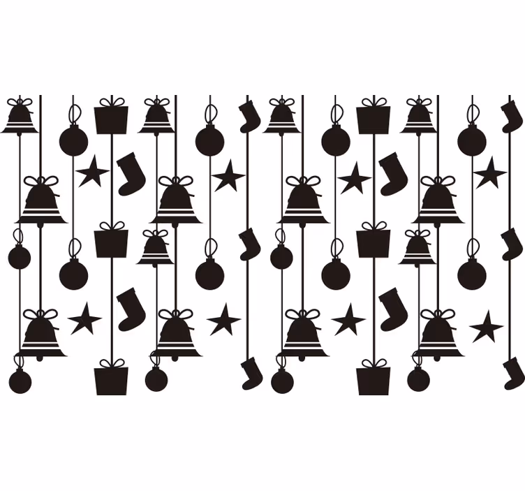 Papier peint de noël chaussettes noires - TenStickers