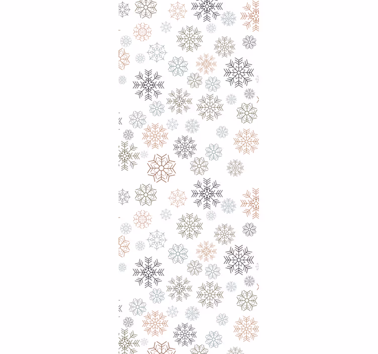 Papier peint de noël motif flocons beiges - TenStickers