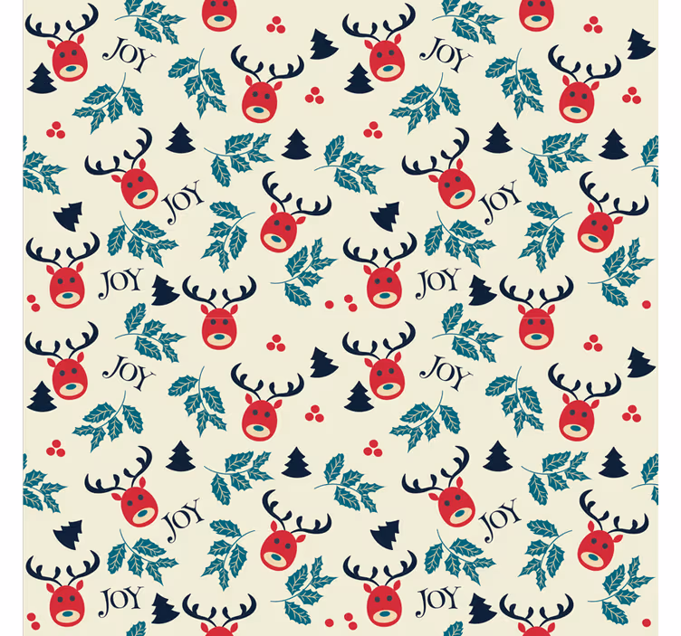 Papier peint de noël joie et rennes - TenStickers