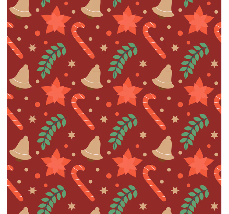 Papier peint de noël motif bonbons de noël - TenStickers