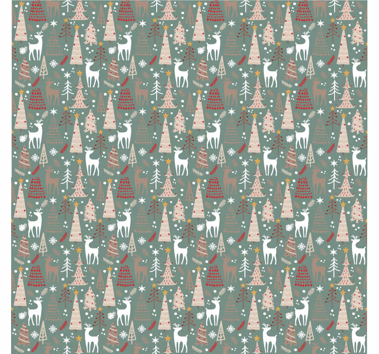 Papier peint de noël motif forêt de noël - TenStickers