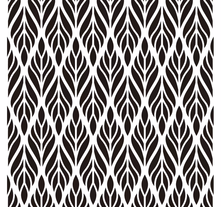 Papier peint salon feuilles noires élégantes - TenStickers