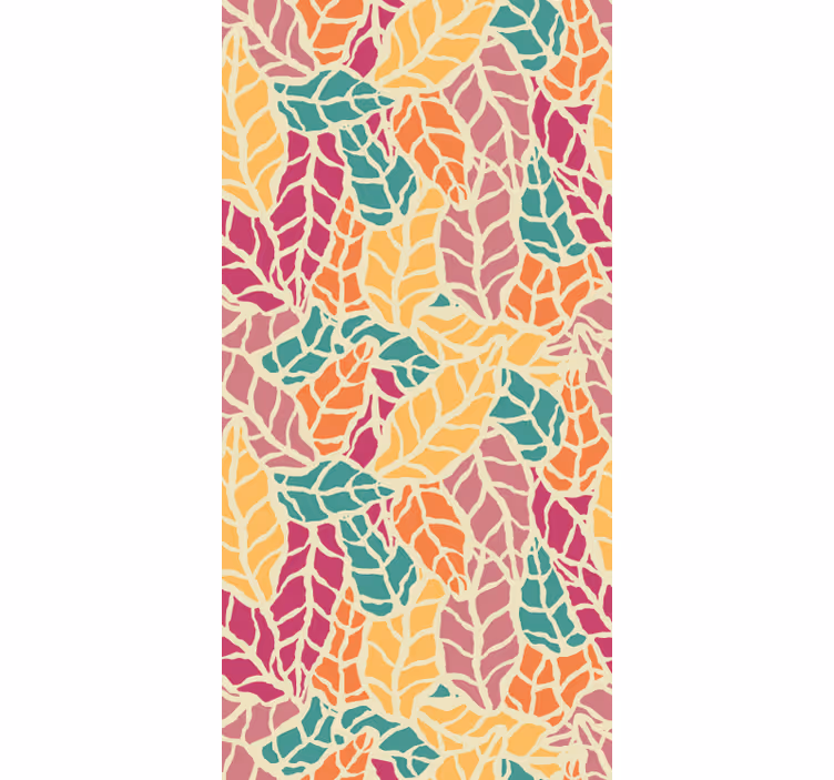 Papier peint feuillage mosaïque colorée - TenStickers
