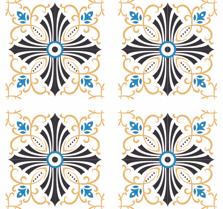 Papier peint ornemental design spiralé croisé vintage - TenStickers