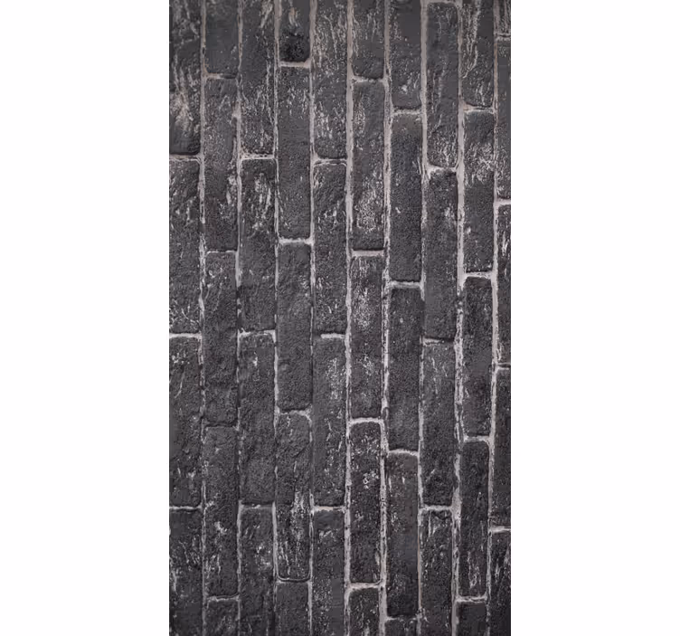 Papier peint ornemental mur gris en briques de pierre - TenStickers