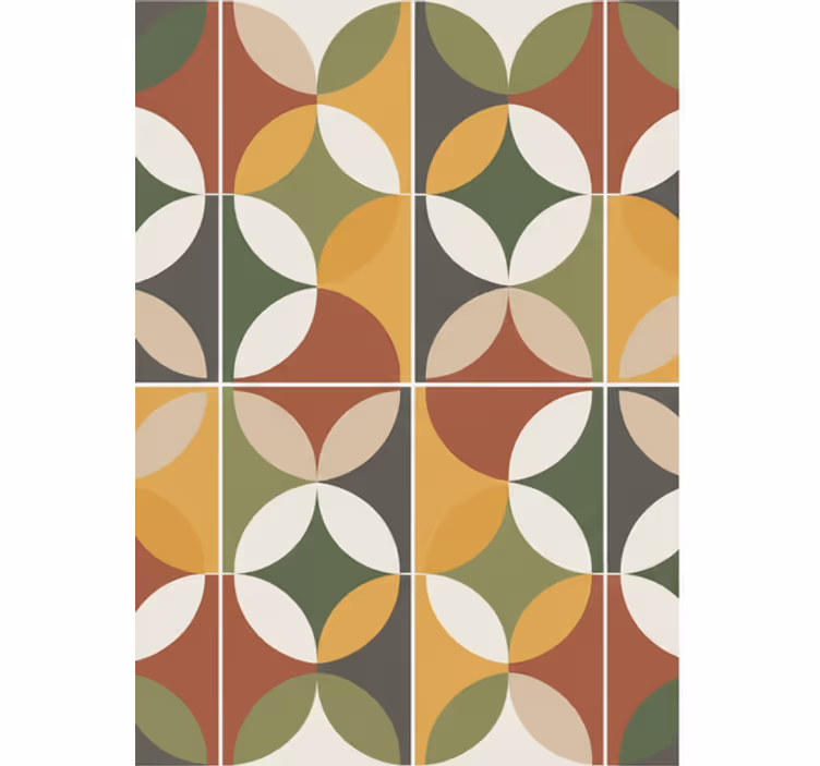 Papier peint salon motifs géométriques terreux - TenStickers