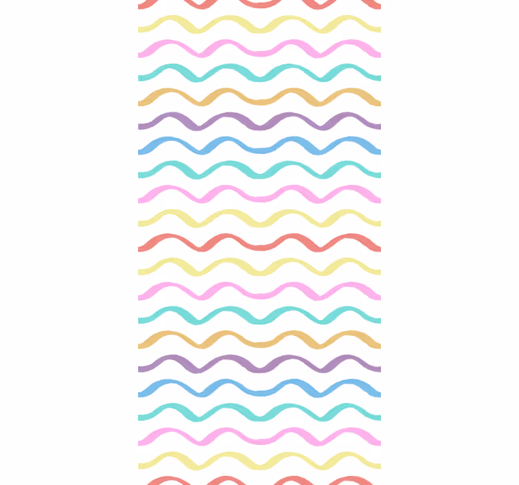 Papier peint ornemental motif vagues arc-en-ciel - TenStickers
