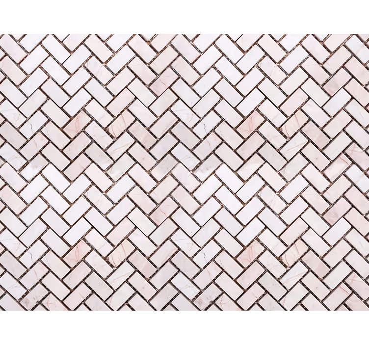 Papier peint ornemental carreaux marbre en chevron - TenStickers