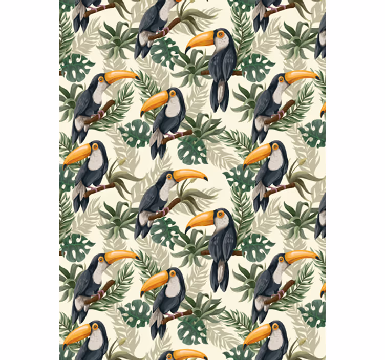 Papier peint jungle toucans - TenStickers