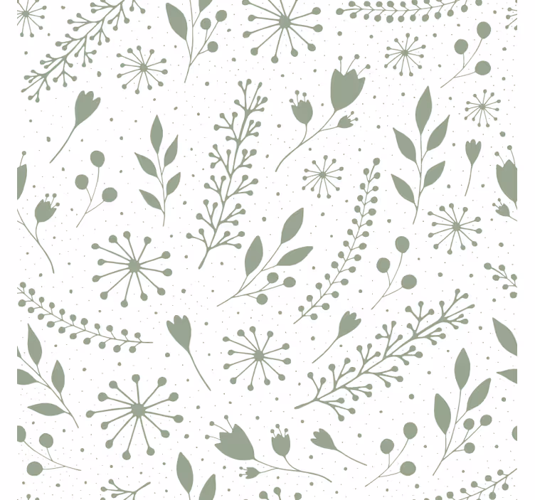 Papier peint salon feuilles vertes douces - TenStickers