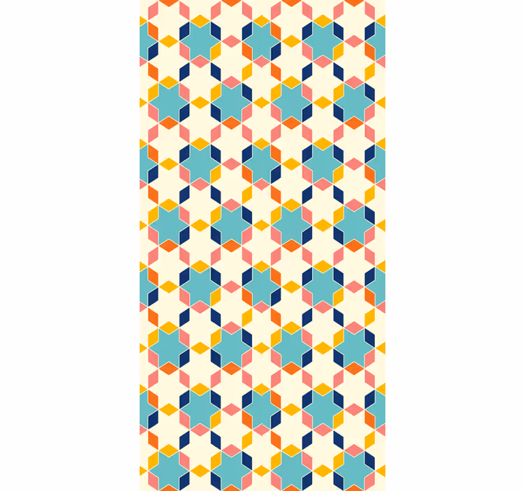Papier peint salon tessellation géométrique - TenStickers