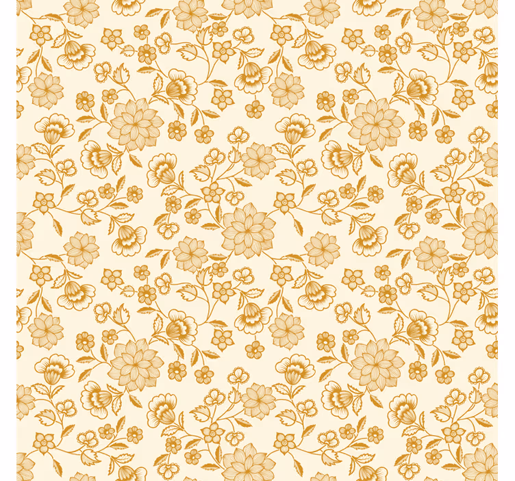 Papier peint salon motif floral orange paisley - TenStickers