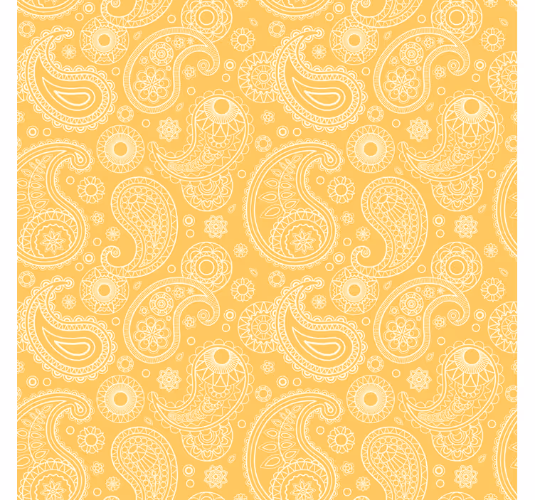 Papier peint salon paisley jaune arabe - TenStickers