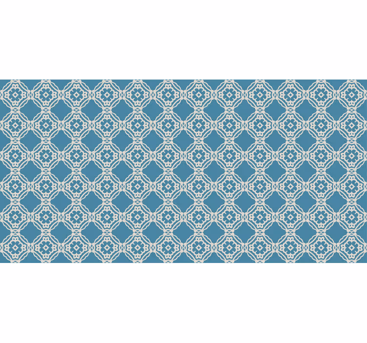 Papier peint motif antique vintage bleu et blanc - TenStickers