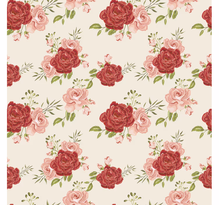 Papier peint floral roses élégantes - TenStickers