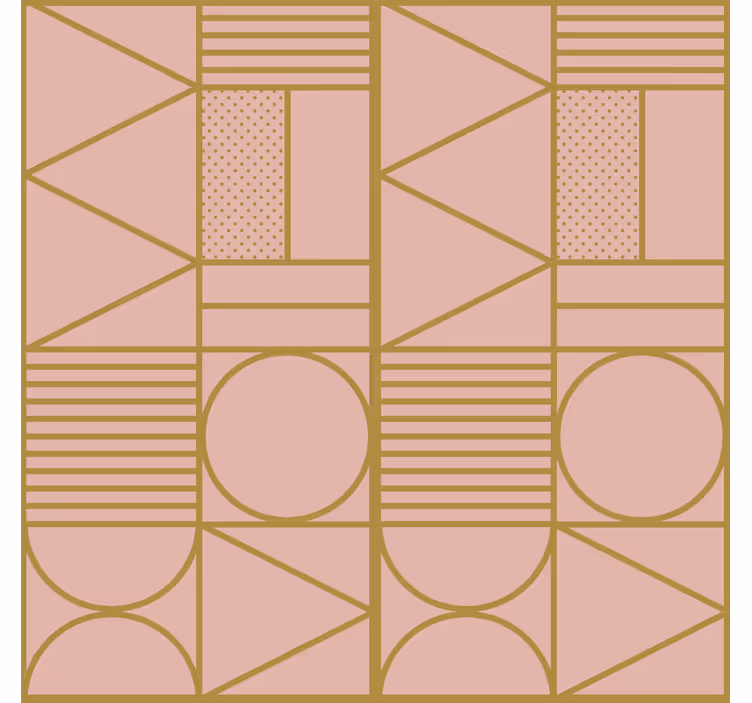 Papier peint motif blocs dorés et roses - TenStickers
