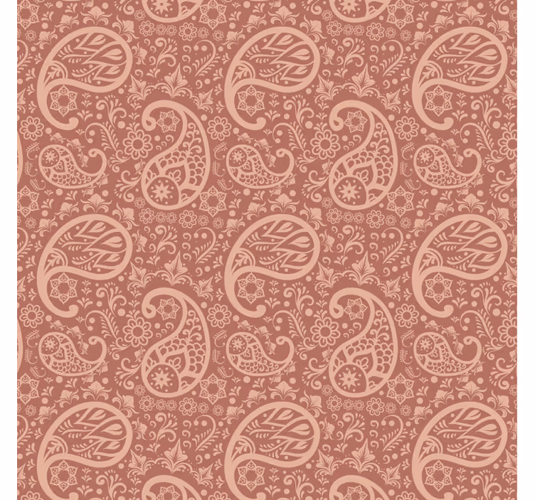 Papier peint fleuri motif paisley chaleureux - TenStickers