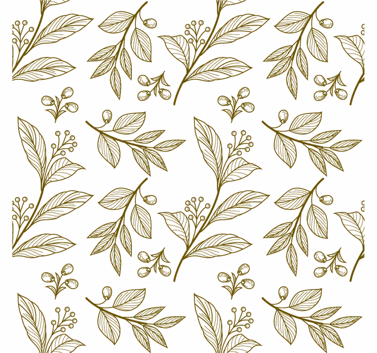 Papier peint chambre emblème de feuille Élégant - TenStickers