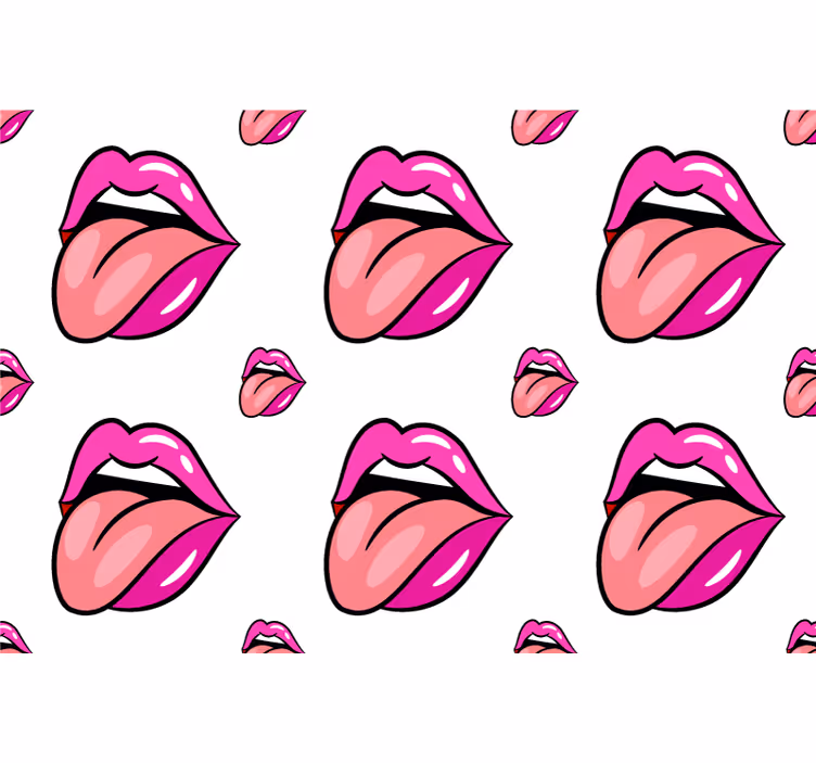 Papier peint chambre motif lèvres ludiques - TenStickers