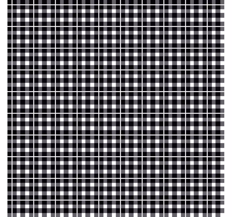 Papier peint chambre motif vichy noir et blanc - TenStickers