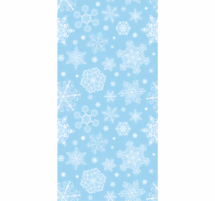Papier peint chambre flocons de neige blancs sur bleu - TenStickers