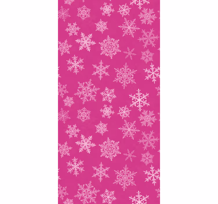 Papier peint chambre motif flocons de neige roses - TenStickers