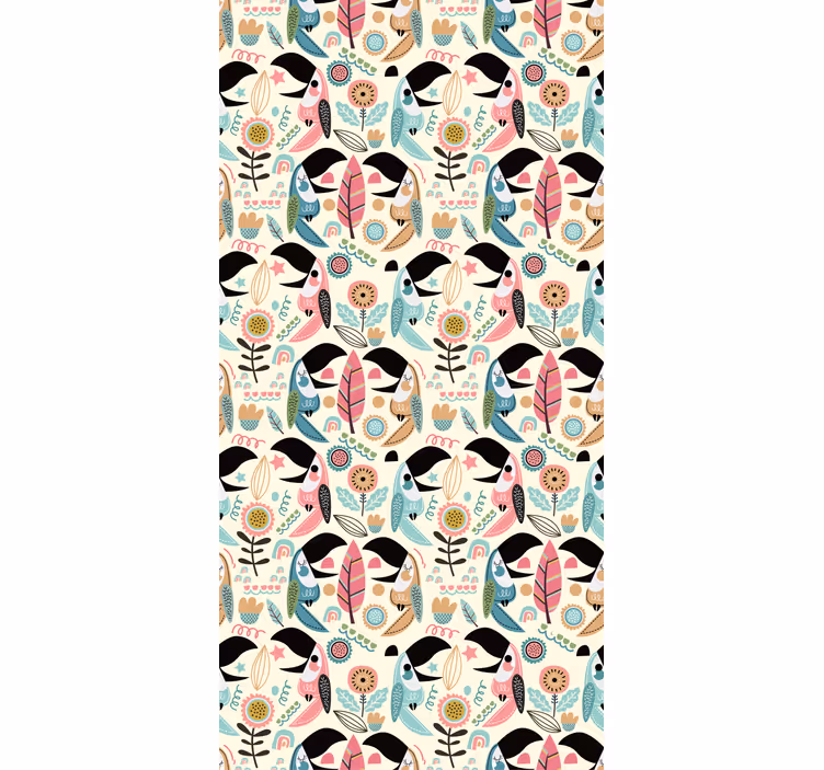 Papier peint chambre motif toucan tropical - TenStickers