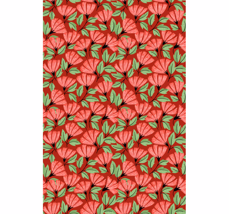 Papier peint chambre superposition graphique florale - TenStickers