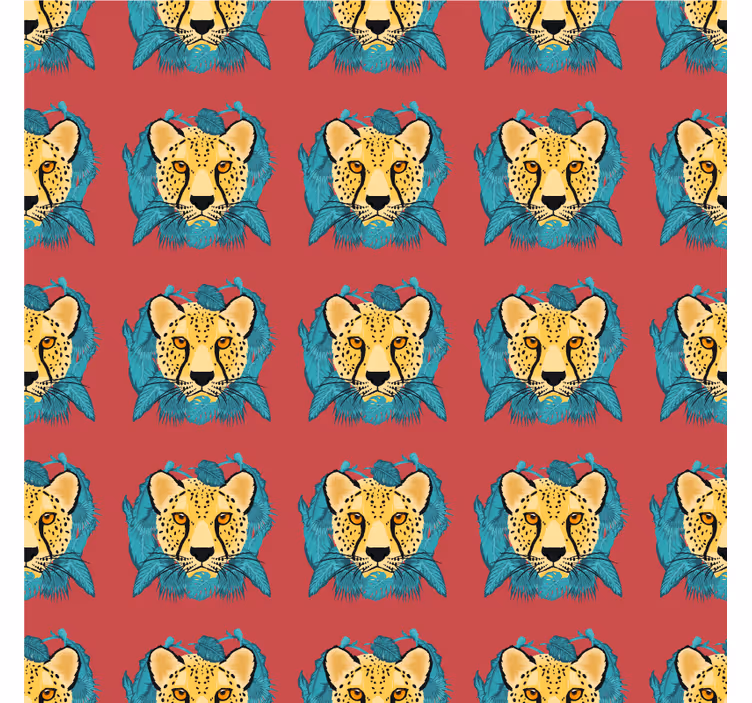 Papier peint motif léopard style oriental - TenStickers